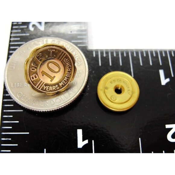 B of RT 10 Years Membership 1/10 10K Tie Tack Gold Filled Neck Tie Lapel Pin - Picture 6 of 7